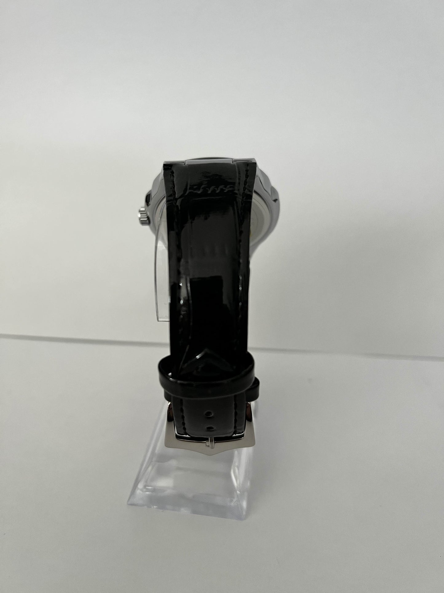 Montre Poedagar – Acier argent & bracelet cuir noir