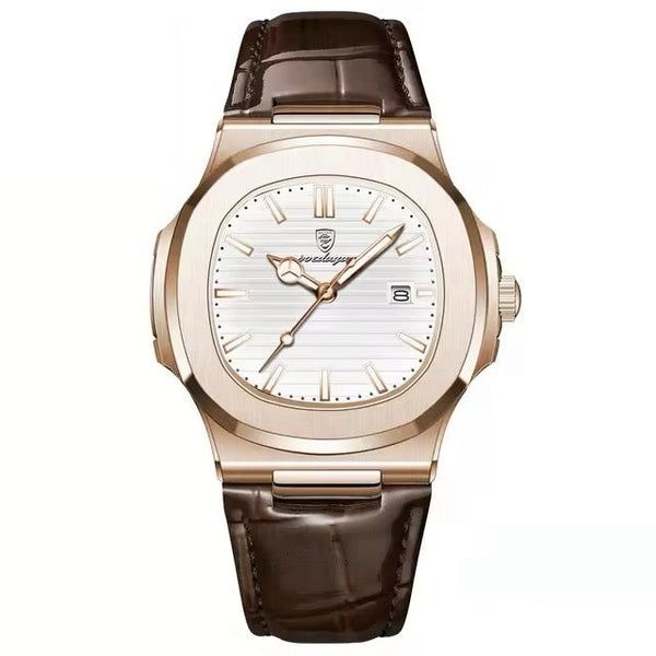 Montre Poedagar – Doré & cadran blanc nacré