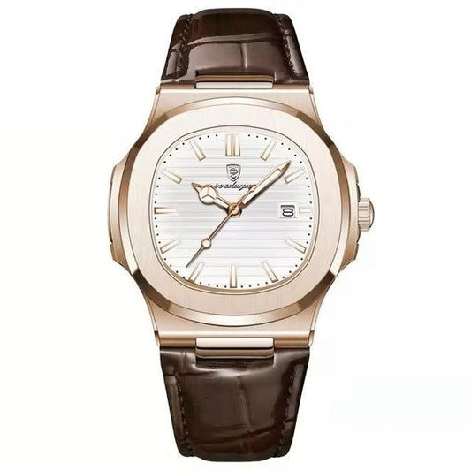 Montre Poedagar – Doré & cadran blanc nacré